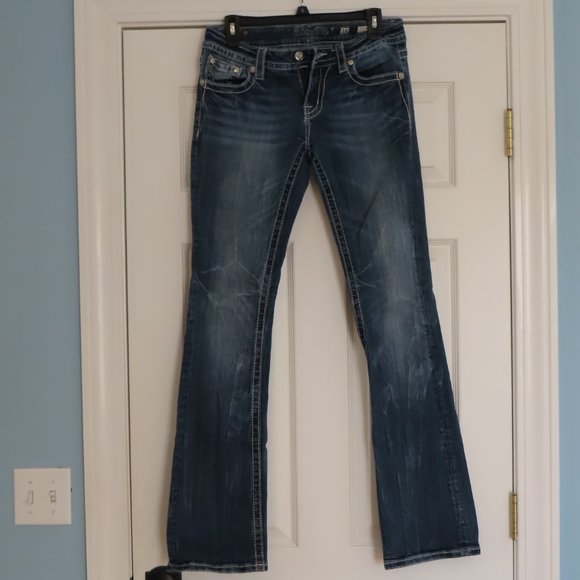 Miss Me Jeans Womens Blue Signature Slim Bootcut Embellished Denim Western sz 28 - Picture 9 of 12